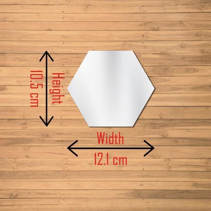 WallDaddy Mirror Stickers For Wall Pack Of 40 Flexible Mirror Size (10x12)Cm Each Hexagon