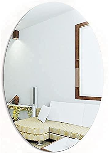 Oval Mirror Stickers for Walls - Self-Adhesive, Pack of 2